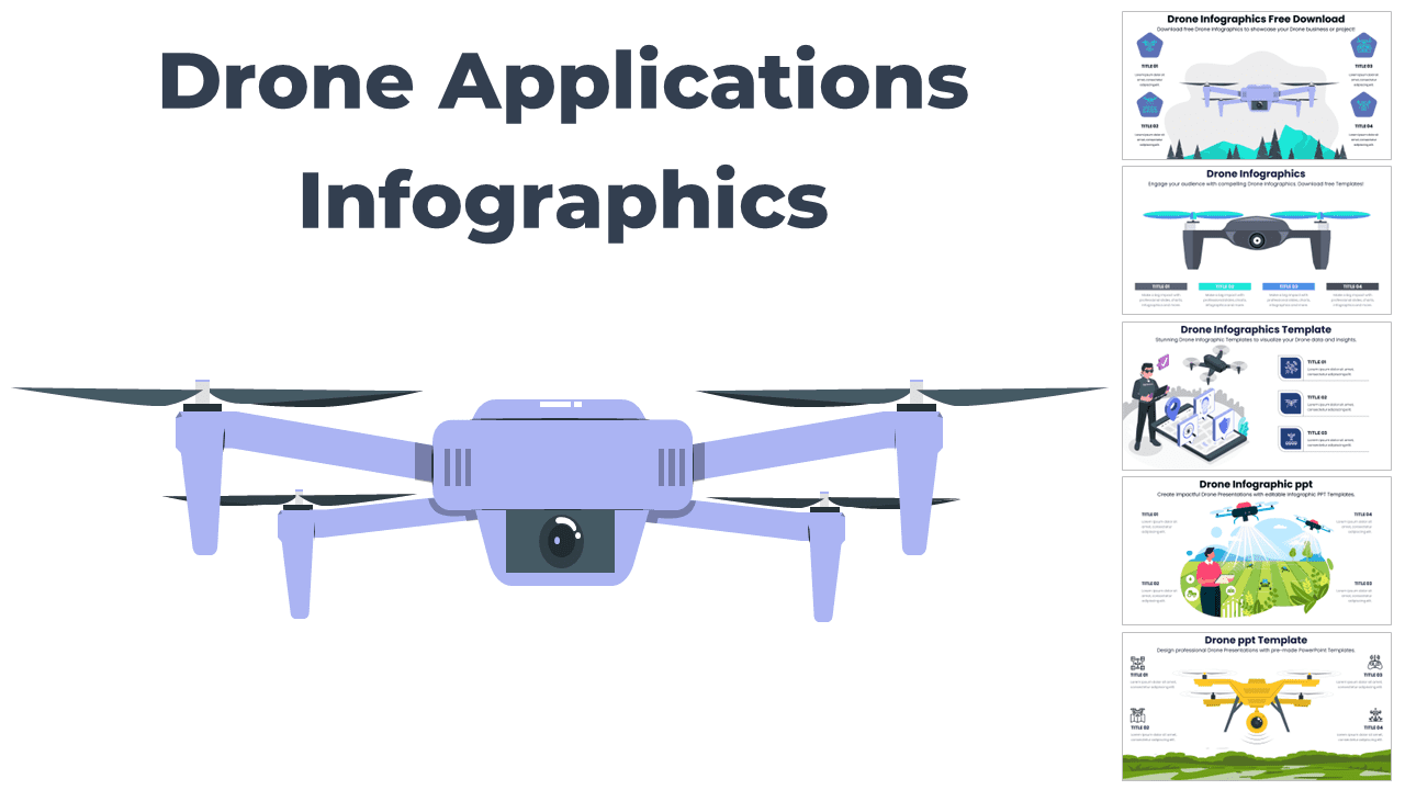 Stunning Drone Applications Infographics, Elevate Your Presentations With